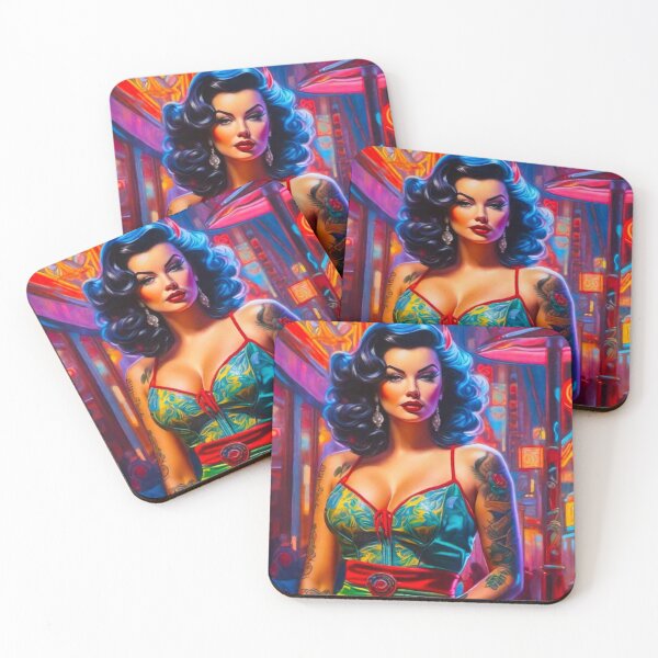 Item preview, Neon Tattoo Pinup  designed and sold by MatrixTattoo.