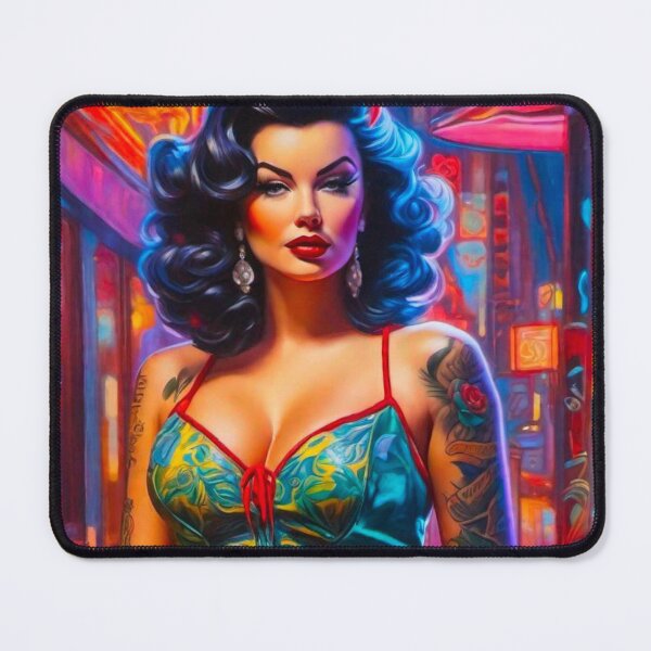 Item preview, Neon Tattoo Pinup designed and sold by MatrixTattoo.