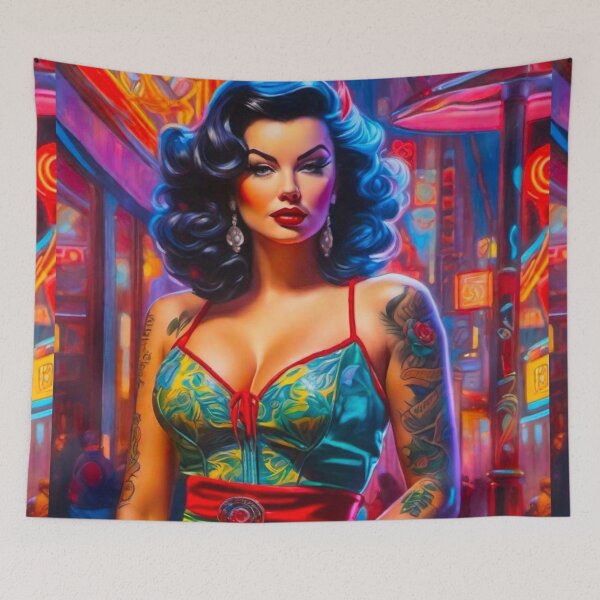 Item preview, Neon Tattoo Pinup  designed and sold by MatrixTattoo.