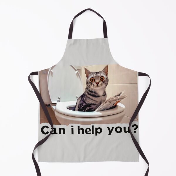 Item preview, Funny Cat reading on the toilet Can I Help You designed and sold by SideKickCreates.