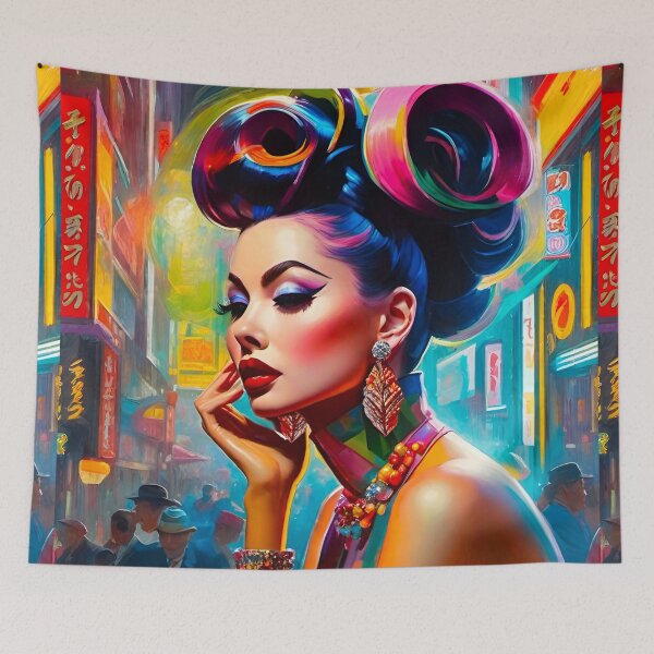 Item preview, Neon Tokyo Pinup  designed and sold by MatrixTattoo.