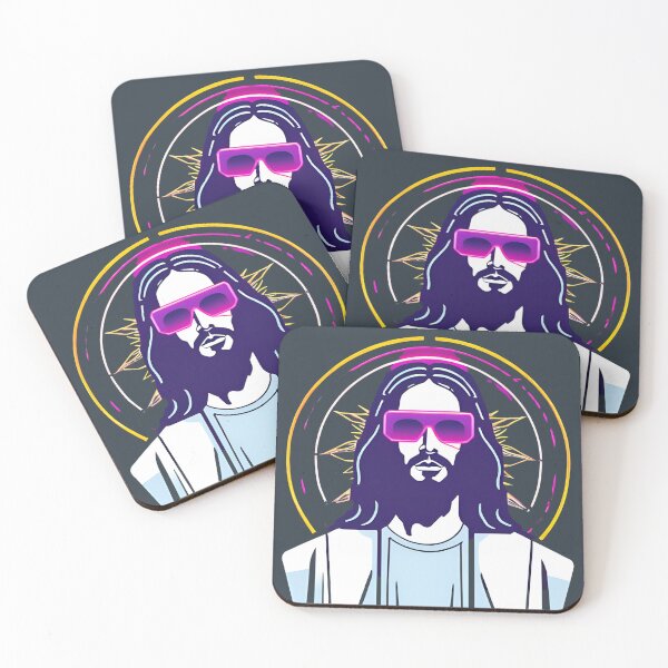 Item preview, Hip Jesus with Electric Halo Cyberpunk Art D48 designed and sold by pixelandcrafted.
