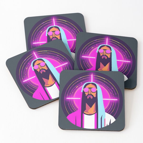 Item preview, Hip Jesus with Electric Halo Cyberpunk Art D33 designed and sold by pixelandcrafted.