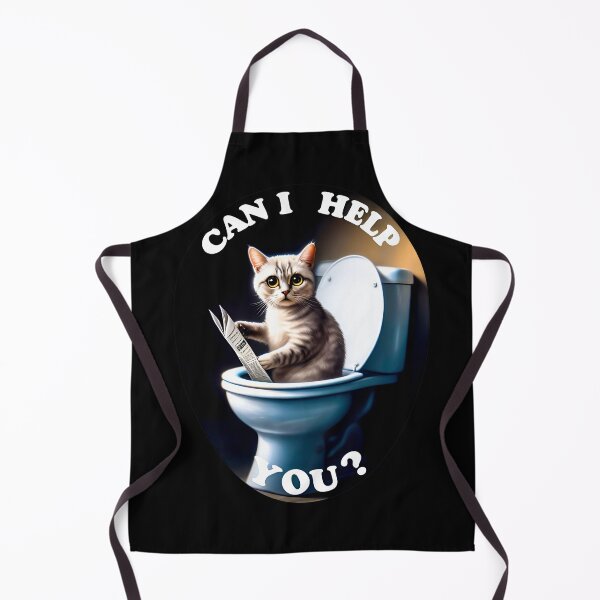 Item preview, Funny Cat reading on the toilet Can I Help You designed and sold by SideKickCreates.