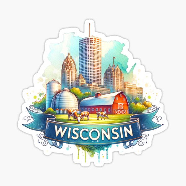 Vista previa del artículo con la obra «✨Wisconsin Charm – Dairyland Delights para camisetas, tazas, calcomanías y más», diseñado y vendido por artedigital99.