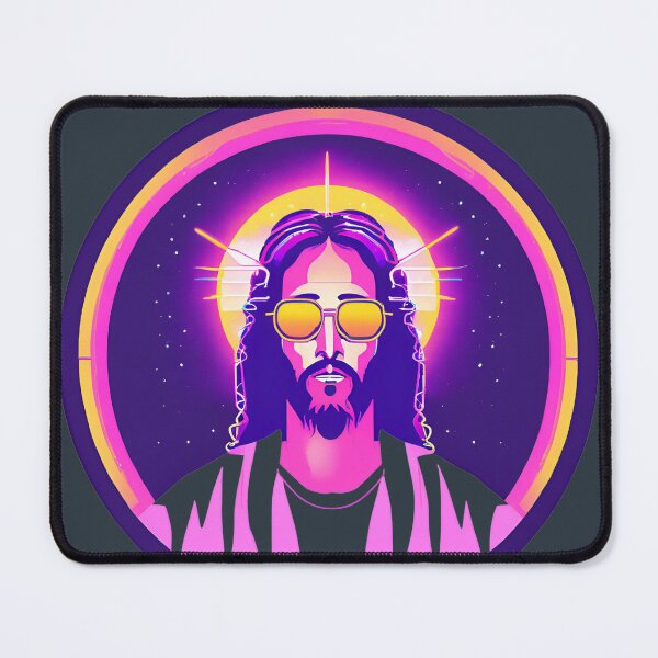 Item preview, Hip Jesus with Electric Halo Cyberpunk Art D36 designed and sold by pixelandcrafted.