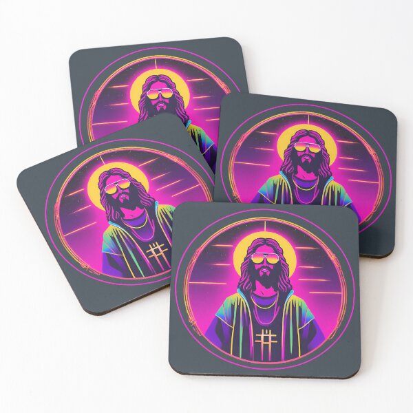 Item preview, Hip Jesus with Electric Halo Cyberpunk Art D30 designed and sold by pixelandcrafted.