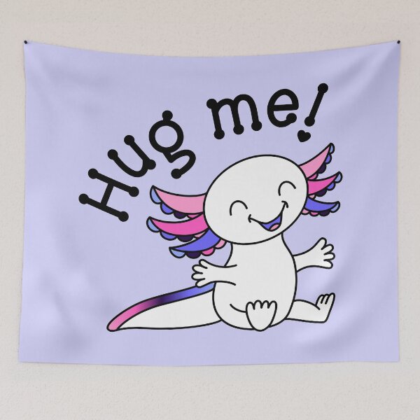 Item preview, Hug me! Cute Axolotl in Omnisexual Pride colors designed and sold by JoyfulJen.