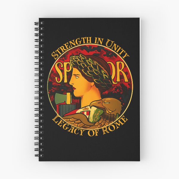 Aperçu de l'œuvre Art vintage de l'Empire romain : profil SPQR – La force de l'unité, conception de l'histoire ancienne créée et vendue par OwlWorks.
