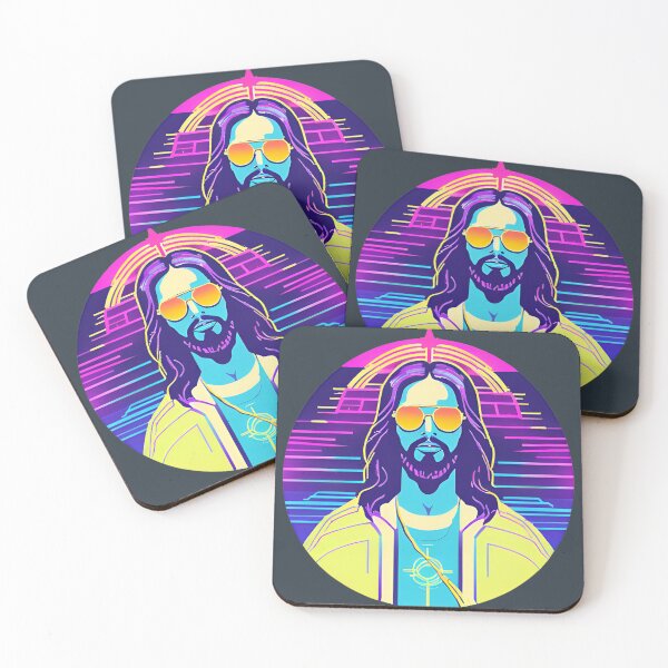 Item preview, Hip Jesus with Electric Halo Cyberpunk Art D45 designed and sold by pixelandcrafted.
