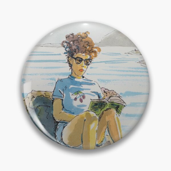 Item preview, Girl reading a book at the seaside painting designed and sold by MikeJory.
