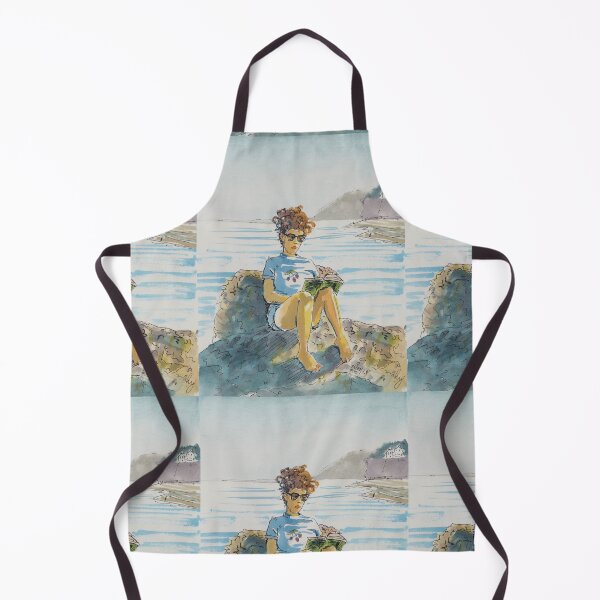 Item preview, Girl reading a book at the seaside painting designed and sold by MikeJory.