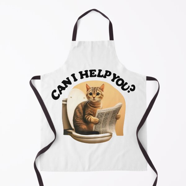 Item preview, Funny Cat reading on the toilet Can I Help You designed and sold by SideKickCreates.