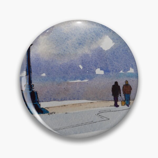 Item preview, Seaside dog walking in winter painting designed and sold by MikeJory.