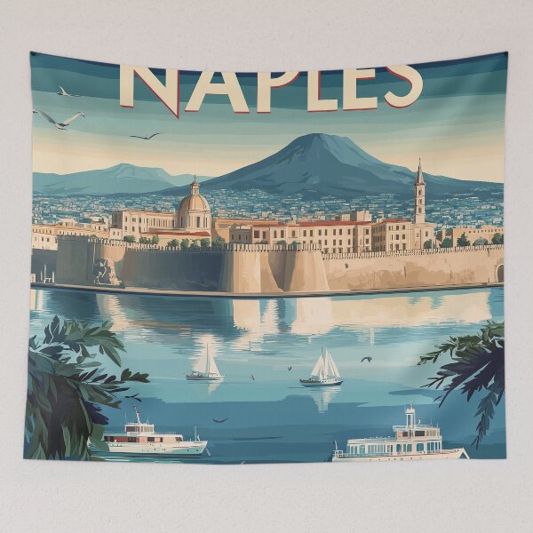 Item preview, Naples Artwork - Stunning Italian Cityscape, Historic Naples Wall Art, Coastal Italy Decor designed and sold by nomiraclehere.
