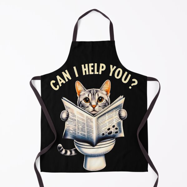 Item preview,  Funny Cat reading on the toilet Can I Help You designed and sold by SideKickCreates.