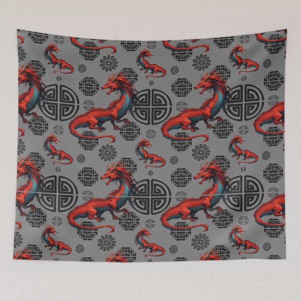 Item preview,  Dragon in Grey Pattern designed and sold by GreyMoonForest.