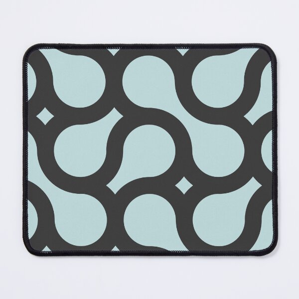 Item preview, Curly Retro Curvy Swirls Pattern Blue Background designed and sold by TXTRZ-TXTRZ.