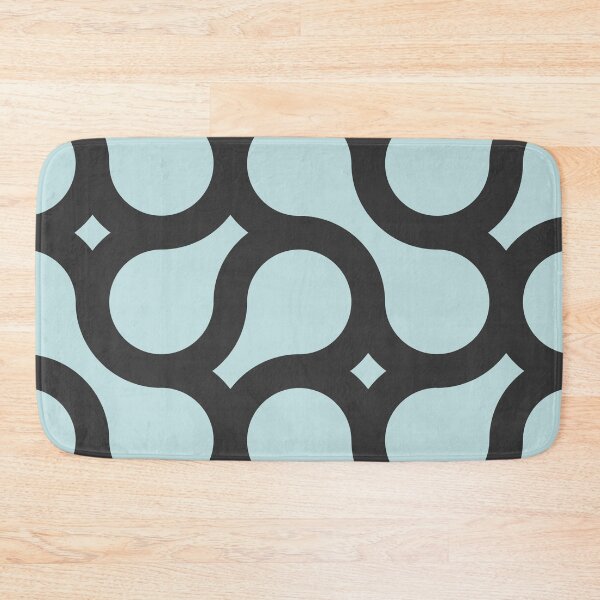 Item preview, Curly Retro Curvy Swirls Pattern Blue Background designed and sold by TXTRZ-TXTRZ.