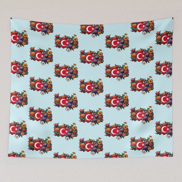 Item preview, Floral Turkey Map Flag Flowers women Girl Colorful Flowers  designed and sold by PurpleLoveStore.