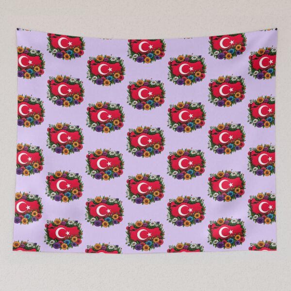 Item preview, Floral Turkey Map Flag Flowers women Girl Colorful Flowers  designed and sold by PurpleLoveStore.