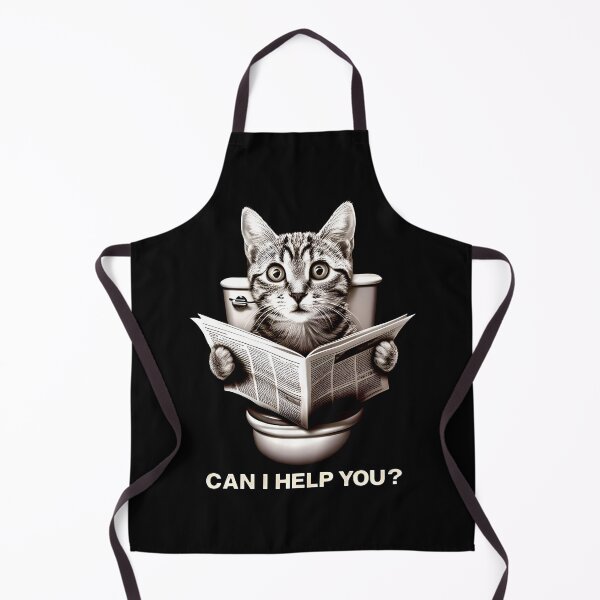 Item preview, Funny Cat reading on the toilet. Can I help you designed and sold by SideKickCreates.