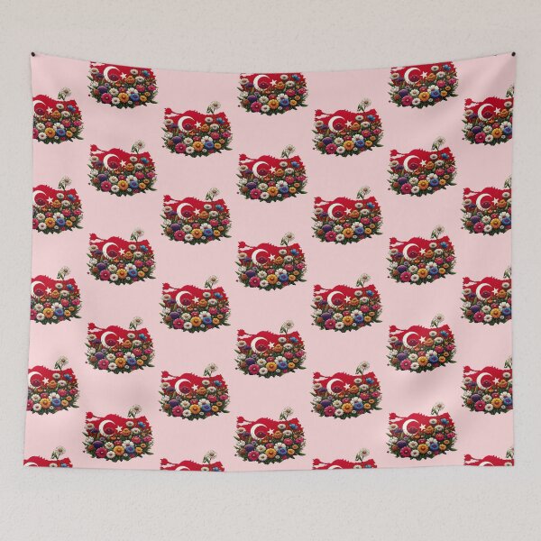 Item preview, Floral Turkey Map Flag Flowers women Girl Colorful Flowers  designed and sold by PurpleLoveStore.