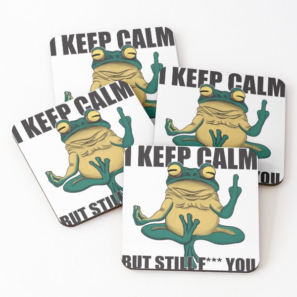 Item preview, Zen Frog with Attitude - Funny Keep Calm Design designed and sold by insidelukeshead.