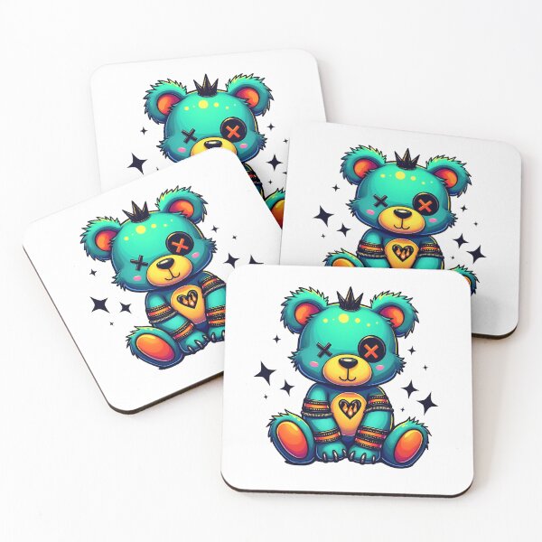 Item preview,  a vibrant  edgy teddy bear with a modern, punk-inspired twist designed and sold by MotivaChic.