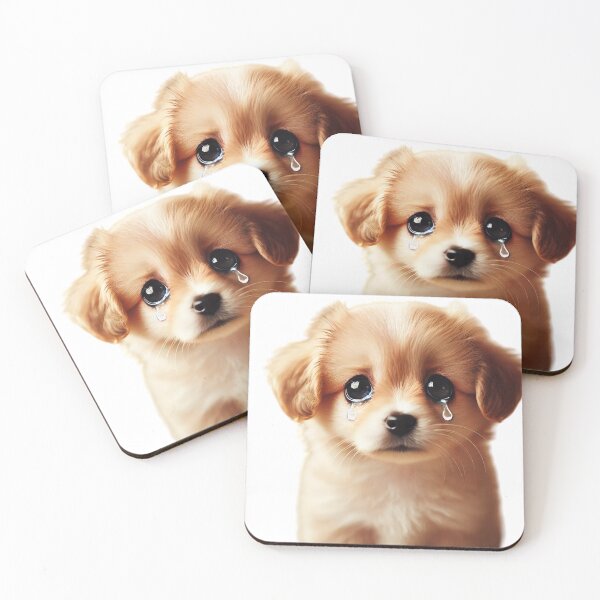 Item preview, Cute Crying Puppy with Big Eyes - Sad Dog Illustration designed and sold by EchoFusion.