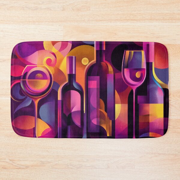 Item preview, Abstract collage of wine glasses and bottles designed and sold by MargaretWiktor.