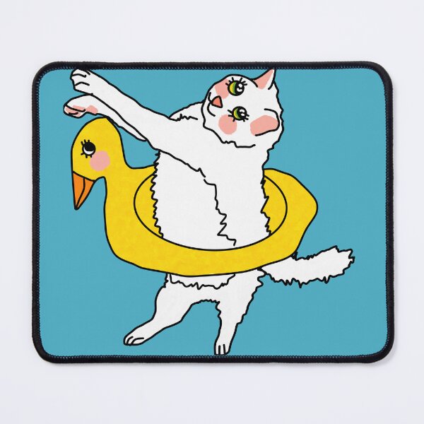 Item preview, Cat wearing a rubber duck ring designed and sold by Kaewtaming.