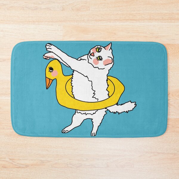 Item preview, Cat wearing a rubber duck ring designed and sold by Kaewtaming.