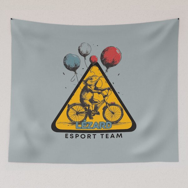 Item preview, French mouse on a bike with attention sign designed and sold by Micapox.