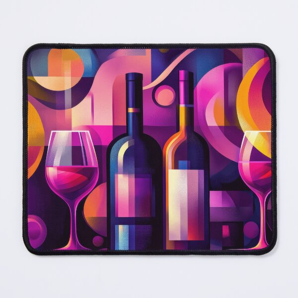 Item preview, Abstract collage of wine glasses and bottles designed and sold by MargaretWiktor.