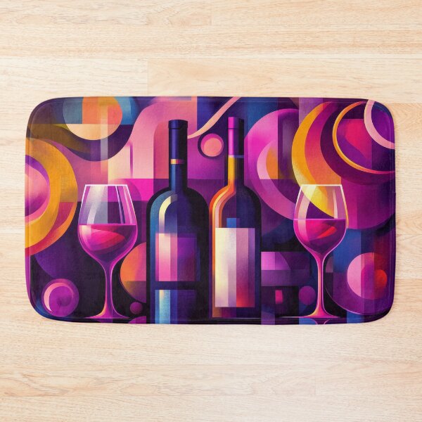 Item preview, Abstract collage of wine glasses and bottles designed and sold by MargaretWiktor.