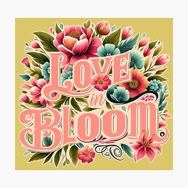 Item preview, Love in Bloom, typography designed and sold by maxmaj.