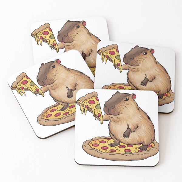Item preview, Capybara Eating Pizza designed and sold by FolexDesign.