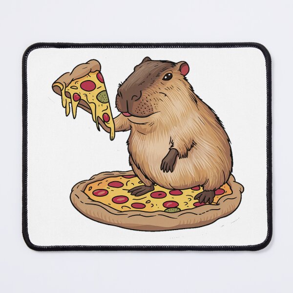 Item preview, Capybara Eating Pizza designed and sold by FolexDesign.
