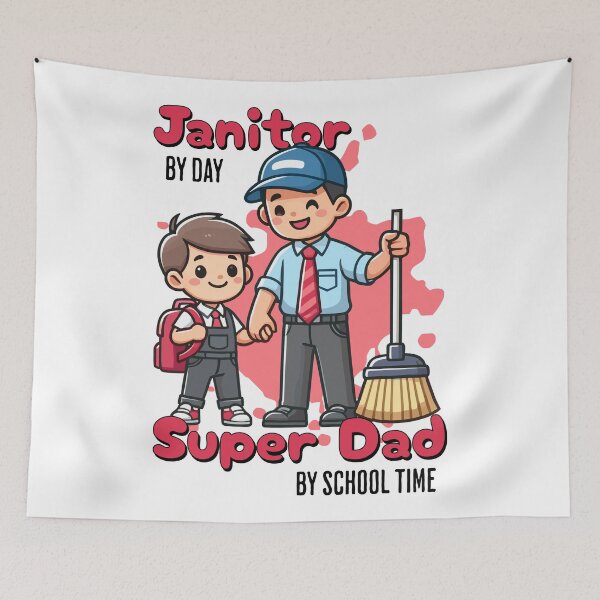 Item preview, Back to School with Super Dad Janitor designed and sold by QuirkPrint.