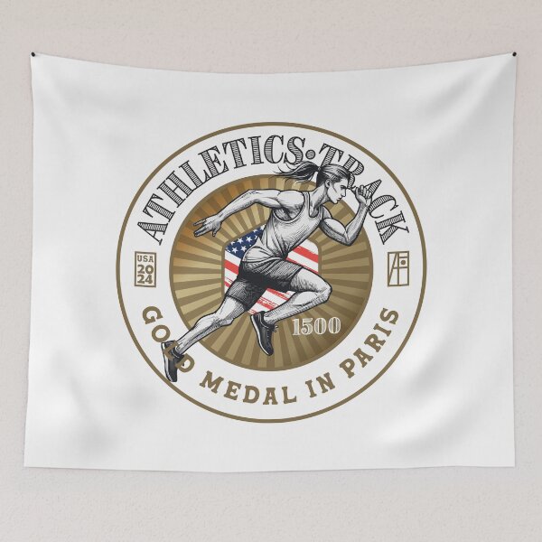 Item preview, 2024 - USA - ATHLETICS - TRACK 1500 - GOLD MEDAL - PARIS - 2 designed and sold by ArtProjectShop.