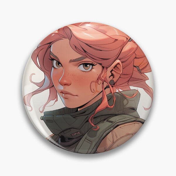 Item preview, Red Hair and Tactical Armor Anime Girl designed and sold by bubblegoth.