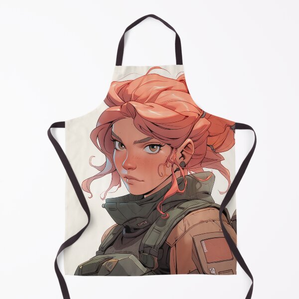 Item preview, Red Hair and Tactical Armor Anime Girl designed and sold by bubblegoth.