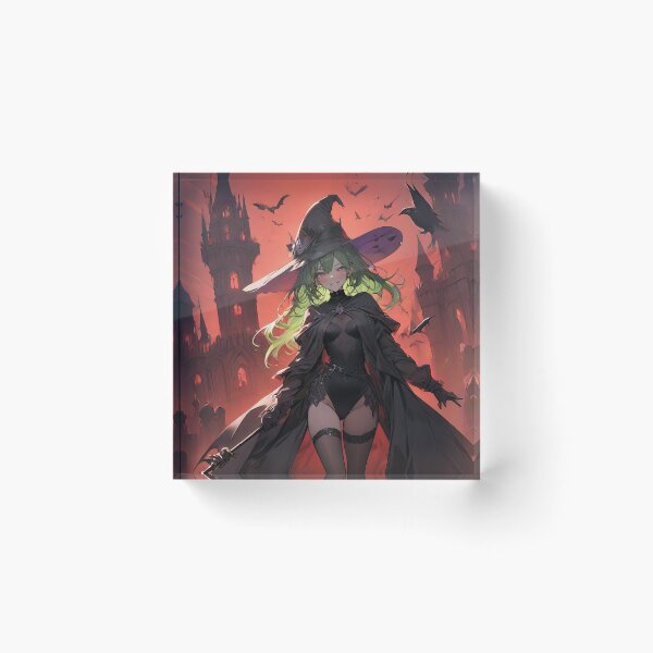 Item preview, Witch anime girl with staff portrait art designed and sold by TheArtistOf2022.