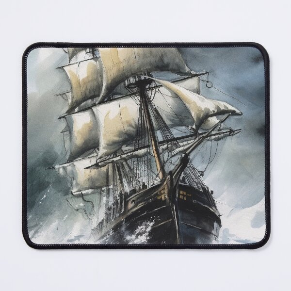 Item preview, Pirate ship in stormy seas designed and sold by Made-by-Gus.