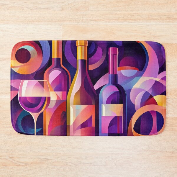 Item preview, Vibrant abstract collage of wine glasses and bottles designed and sold by MargaretWiktor.