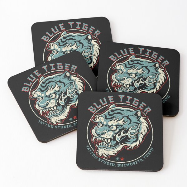 Item preview, Blue Tiger, Tattoo Studio, Tokyo, Traditional Japanese Tiger Tattoo Design designed and sold by Proverbial Wisdom Design.