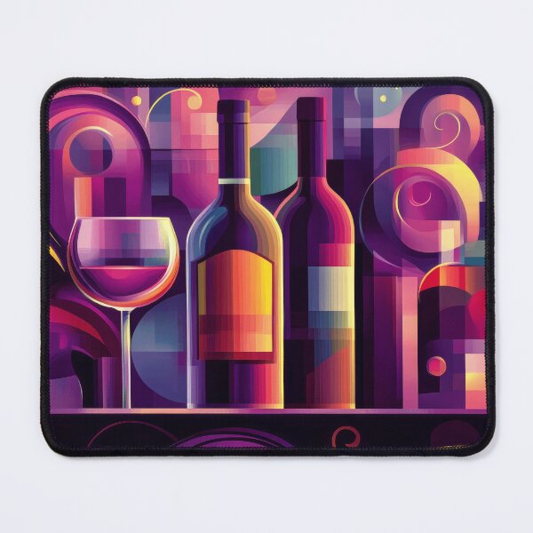 Item preview, Vibrant abstract collage of wine glasses and bottles designed and sold by MargaretWiktor.