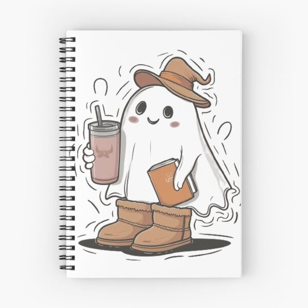 Item preview, Cute Ghost Sticker – Ghost with Pink Tumbler & UGG Boots designed and sold by ChicTeeLab.