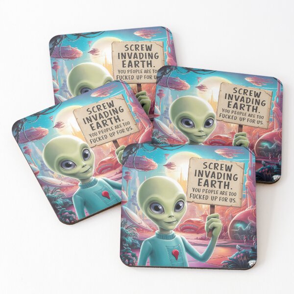 Item preview, Alien Art - Screw Invading Earth designed and sold by designsjmc.